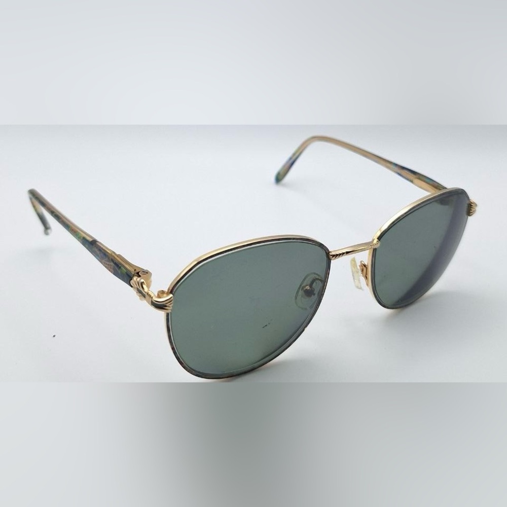 Joan Collins Whisper Green Gold Oval Sunglasses Frames Only